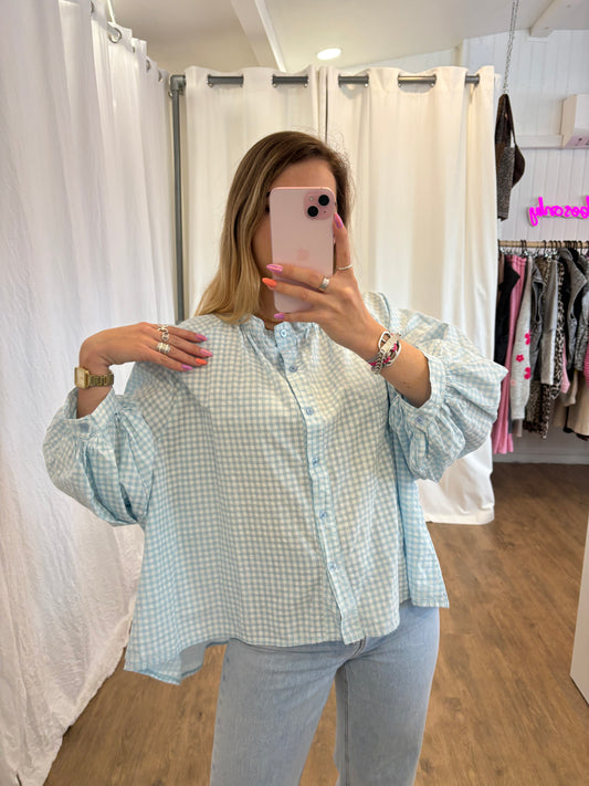 Blouse JOSÉPHINE vichy Bleu ciel