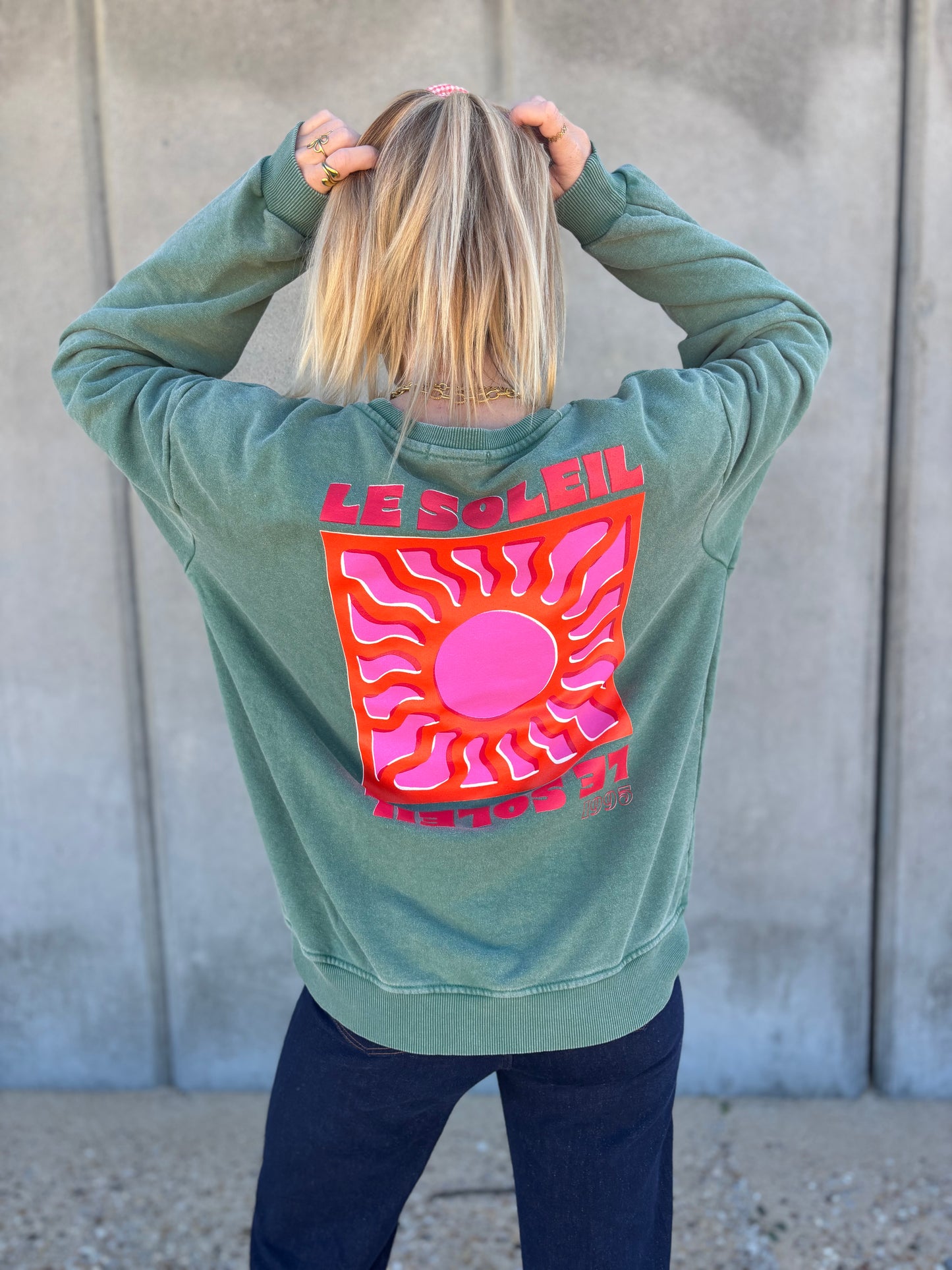 Sweat SOLEIL Vert bouteille