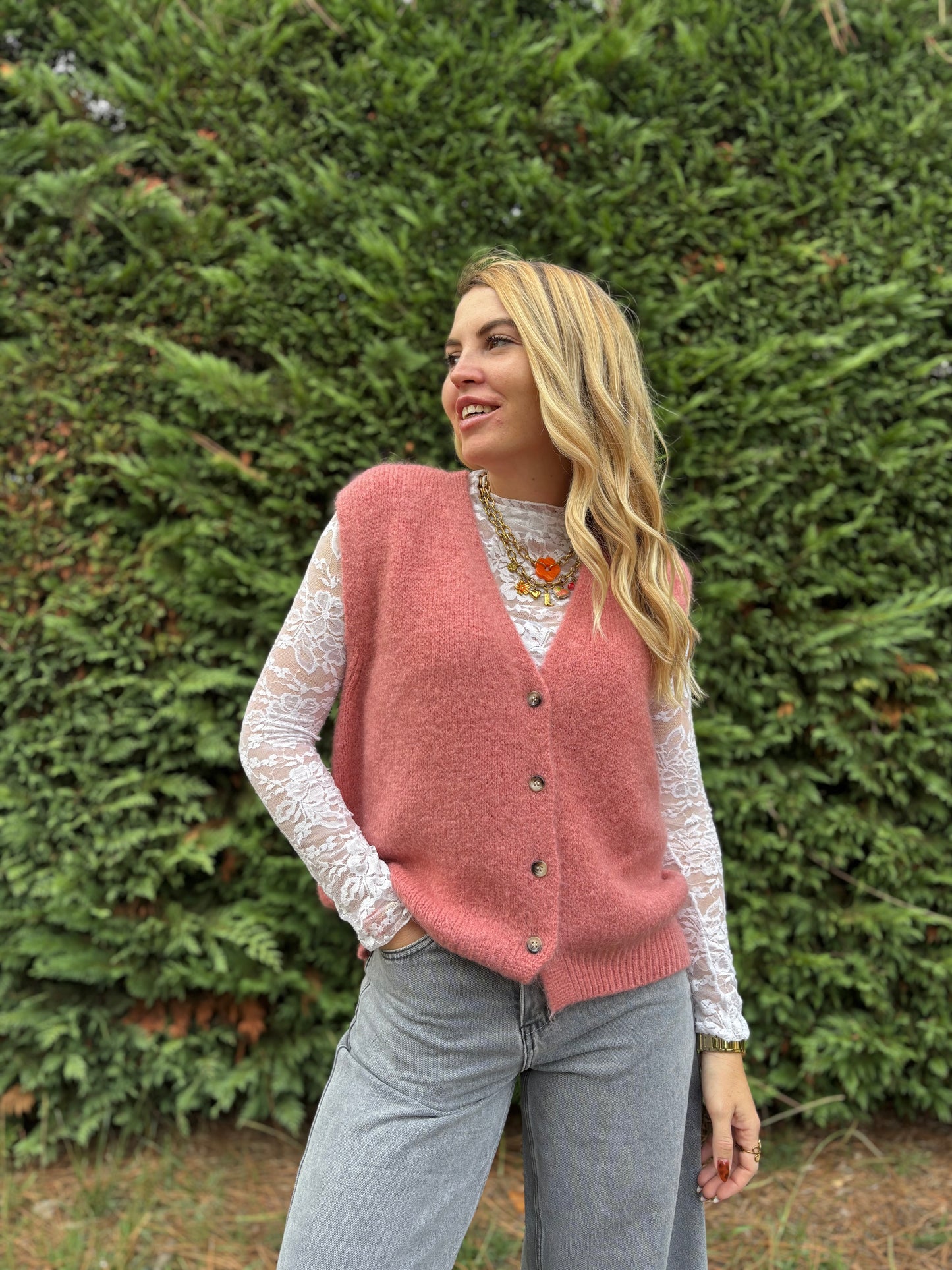 24 - Gilet TOM - Vieux rose