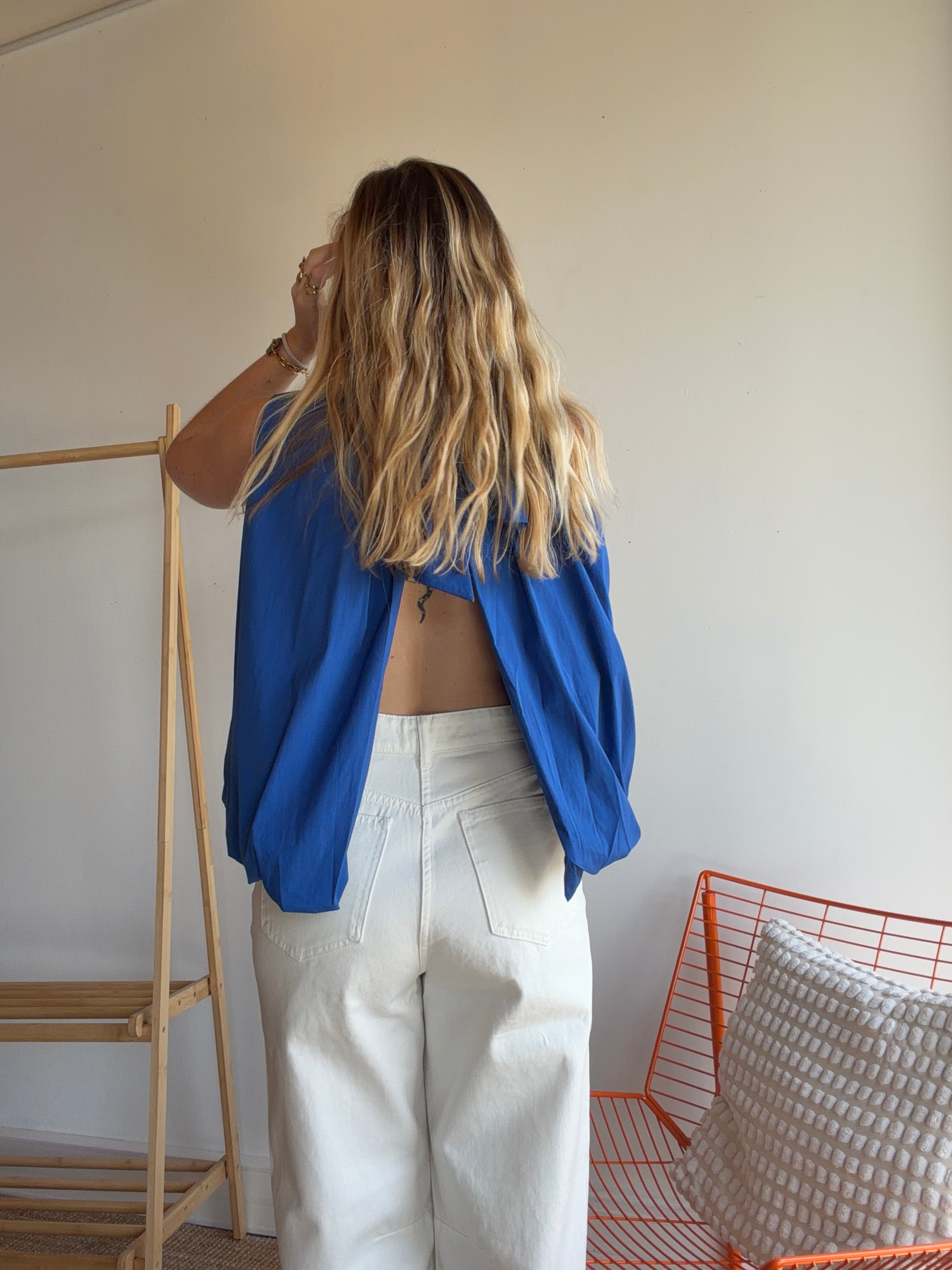 Top CARLA Bleu électrique