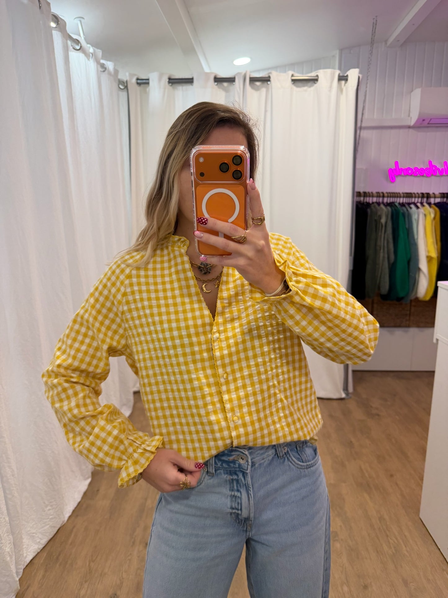 Blouse LENNY vichy jaune