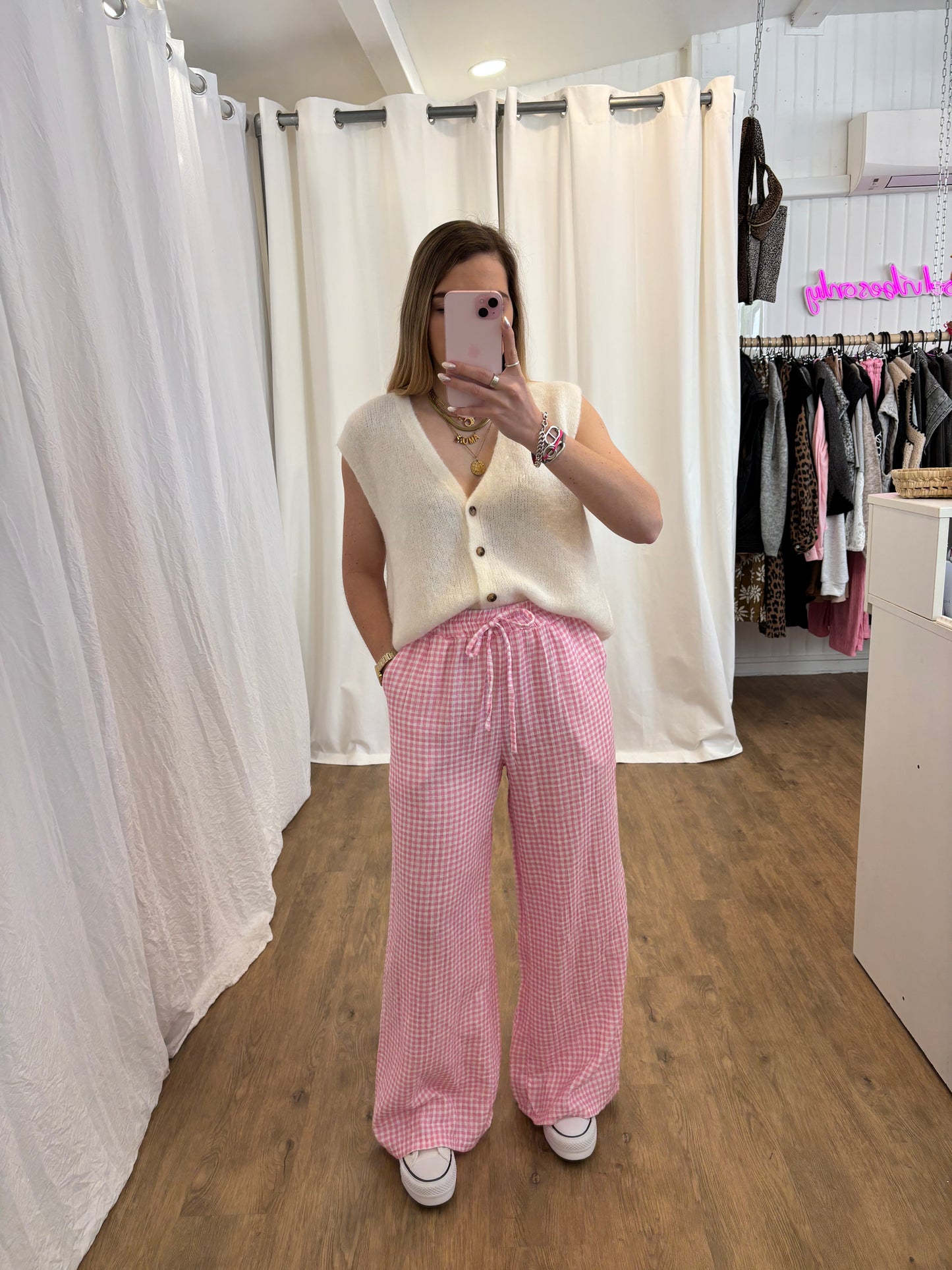 Pantalon NOA Vichy Rose