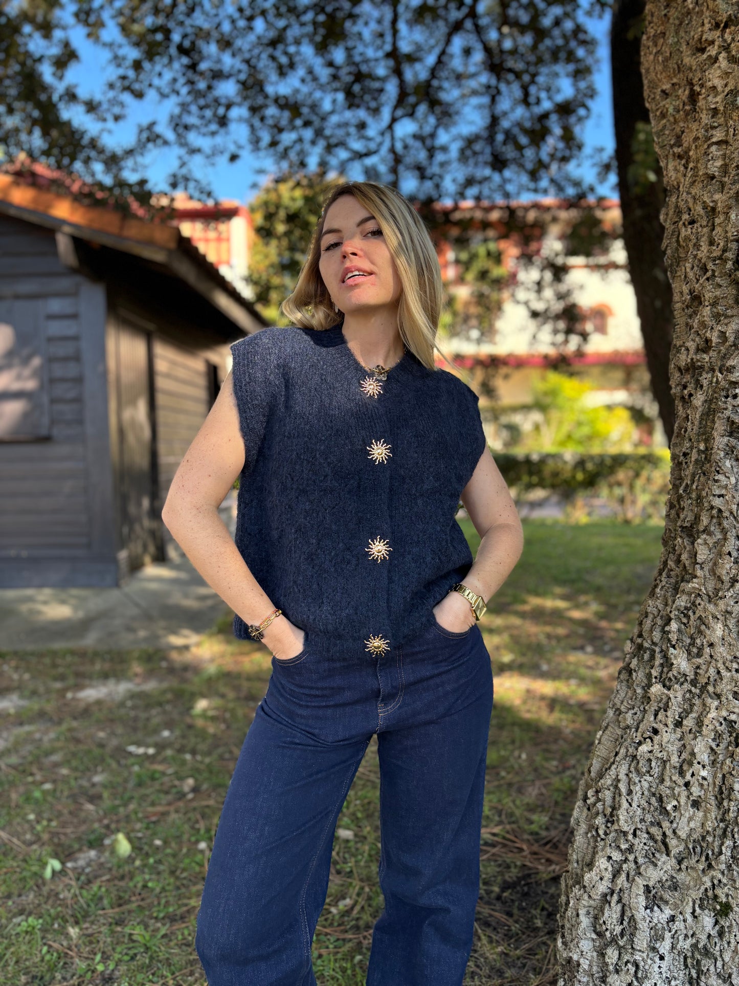 Gilet sans manches SOLEIL Bleu marine