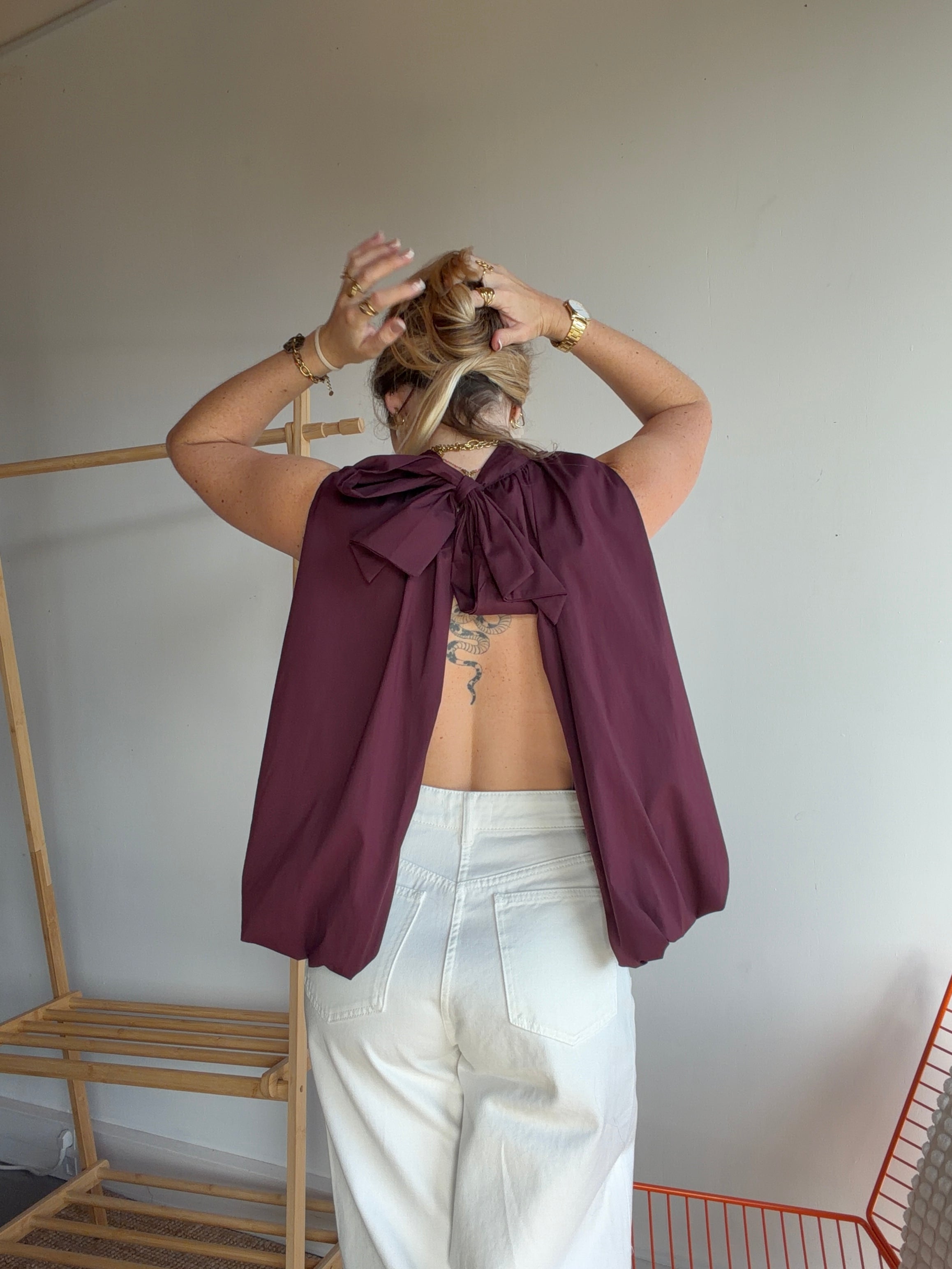 Top CARLA Prune foncé