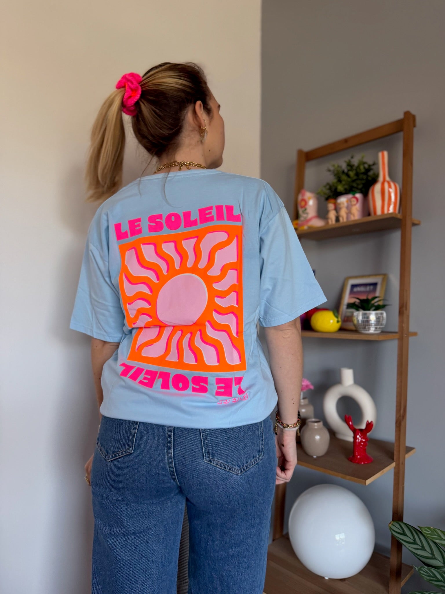 T-shirt SOLEIL (NEW FLUO) Bleu ciel