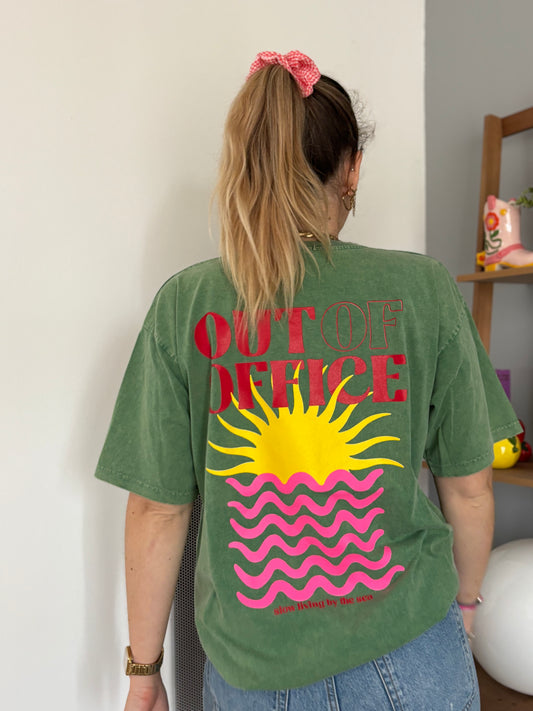 T-shirt OUT OF OFFICE Vert