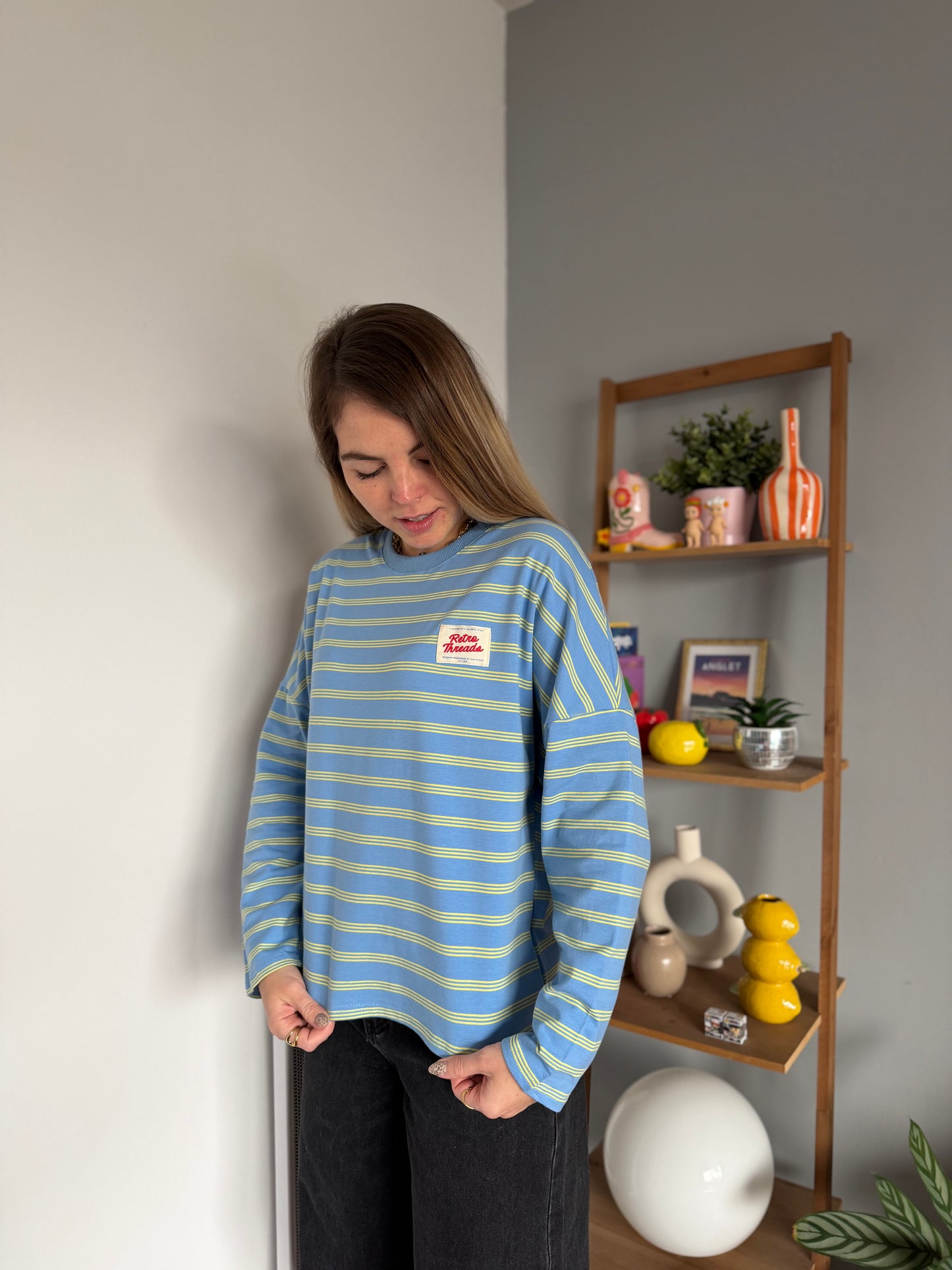 T-shirt manches longues RETRO Bleu