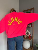 Sweat ICONIC Rose fluo + Jaune