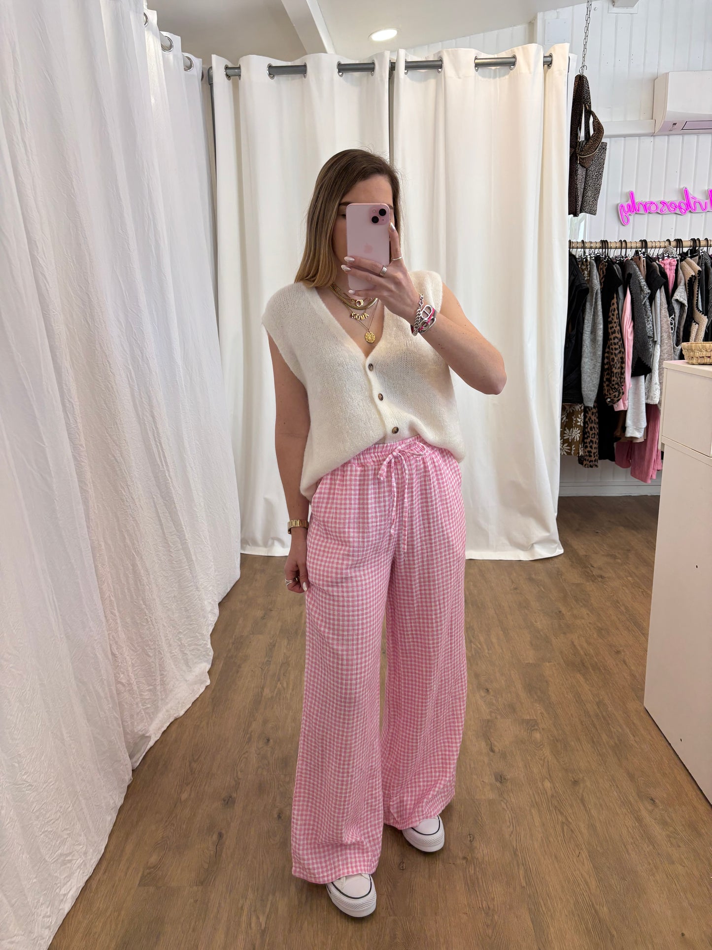 Pantalon NOA Vichy Rose