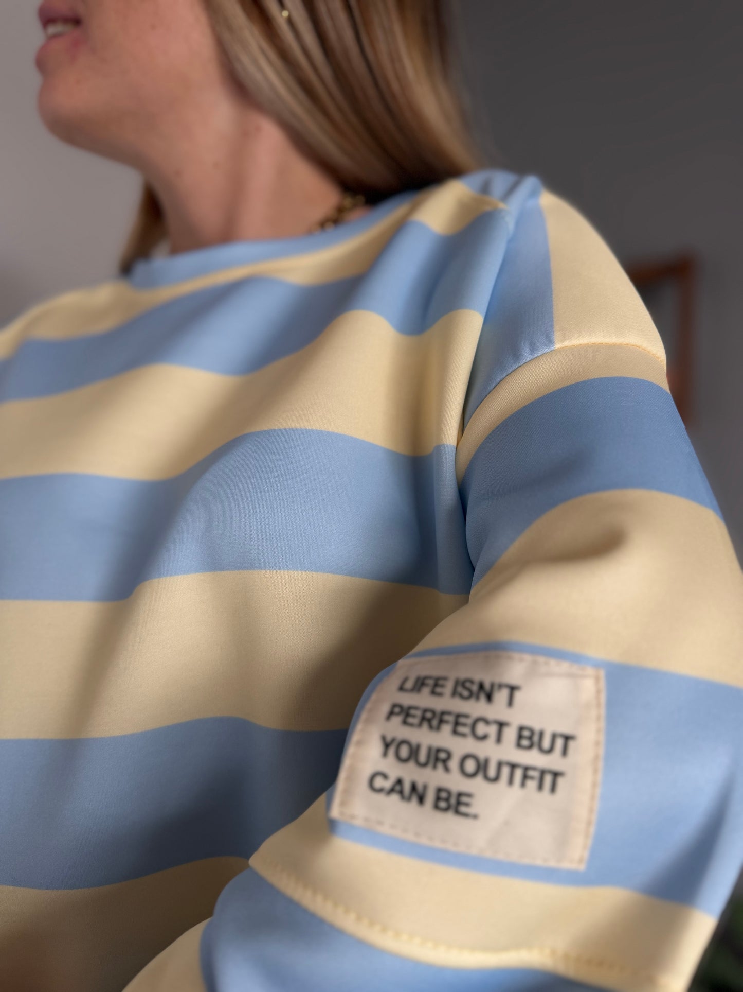 Sweat marinière GABRIEL Bleu + Jaune