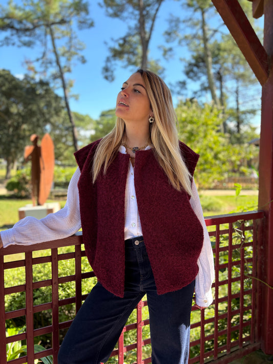 Veste sans manches LILI Bordeaux