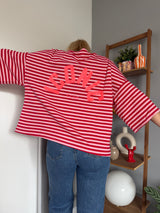 T-shirt marinière ICONIC Rouge + Rose