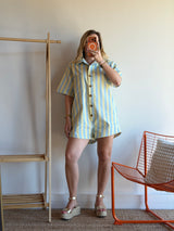 Combishort rayée JULIA bleu + jaune