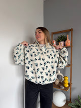 Veste polaire FLEURS Bleu