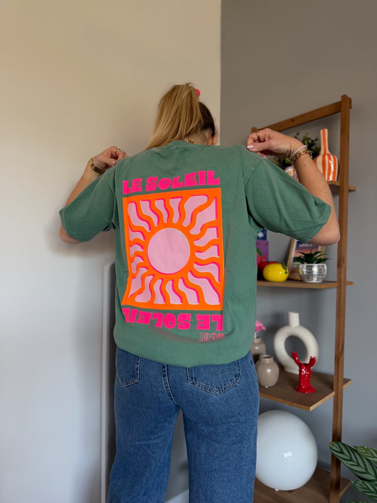 T-shirt SOLEIL (NEW FLUO) Vert bouteille