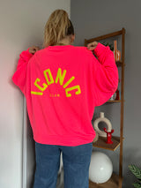 Sweat ICONIC Rose fluo + Jaune