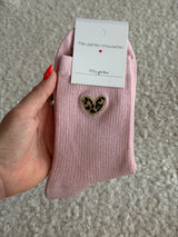 Chaussettes montantes COEUR LÉOPARD