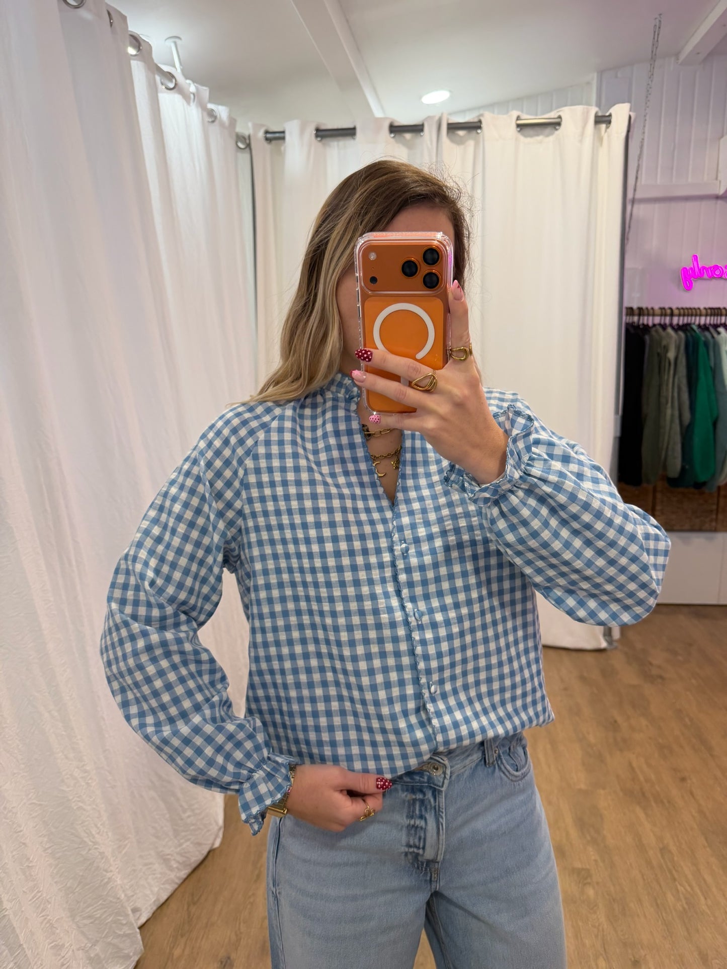 Blouse LENNY vichy bleu