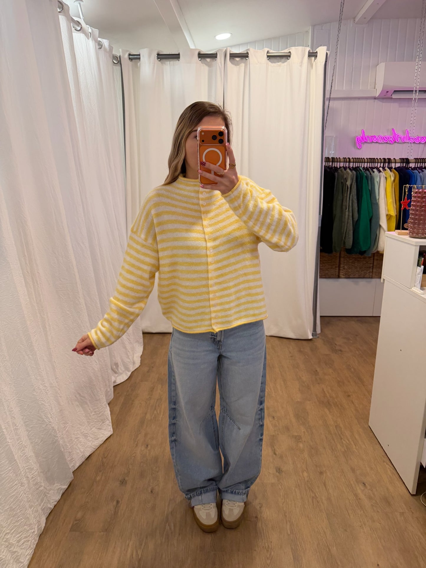 Gilet marinière NOÉLIE Jaune