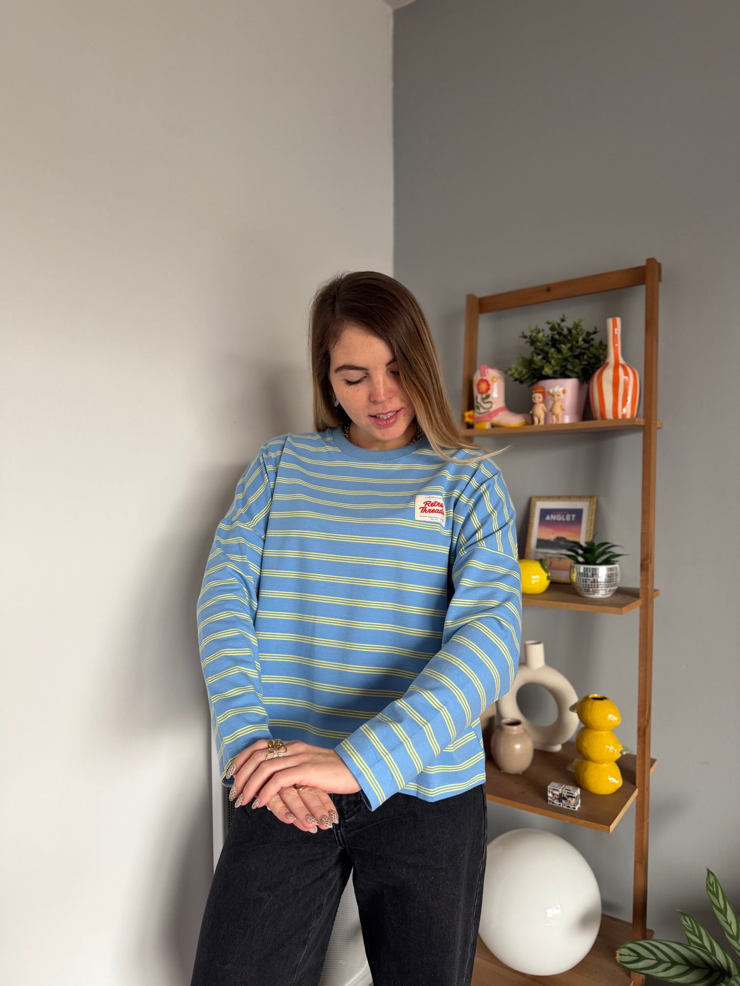 T-shirt manches longues RETRO Bleu