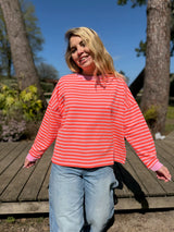 T-shirt manches longue SARAH Corail fluo + rose