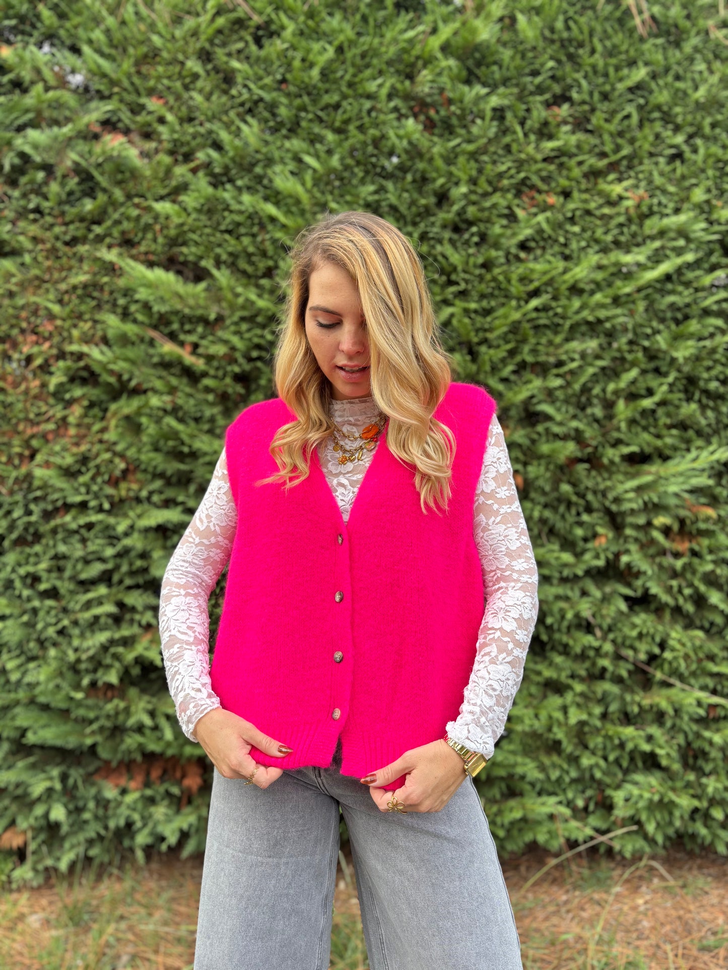 12 - Gilet TOM - Rose fluo