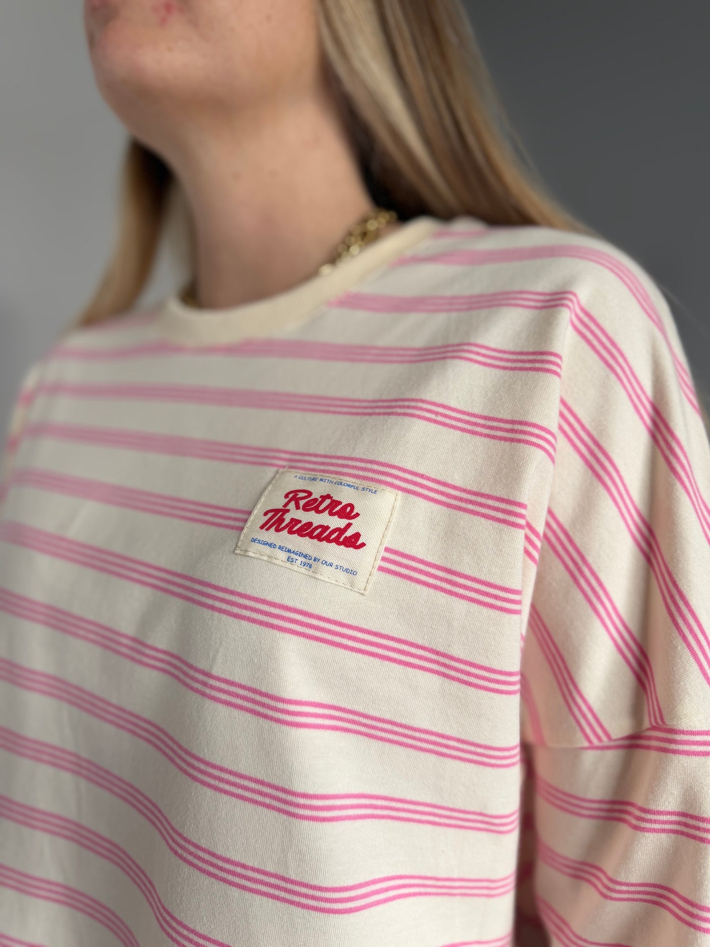 T-shirt manches longues RETRO Rose