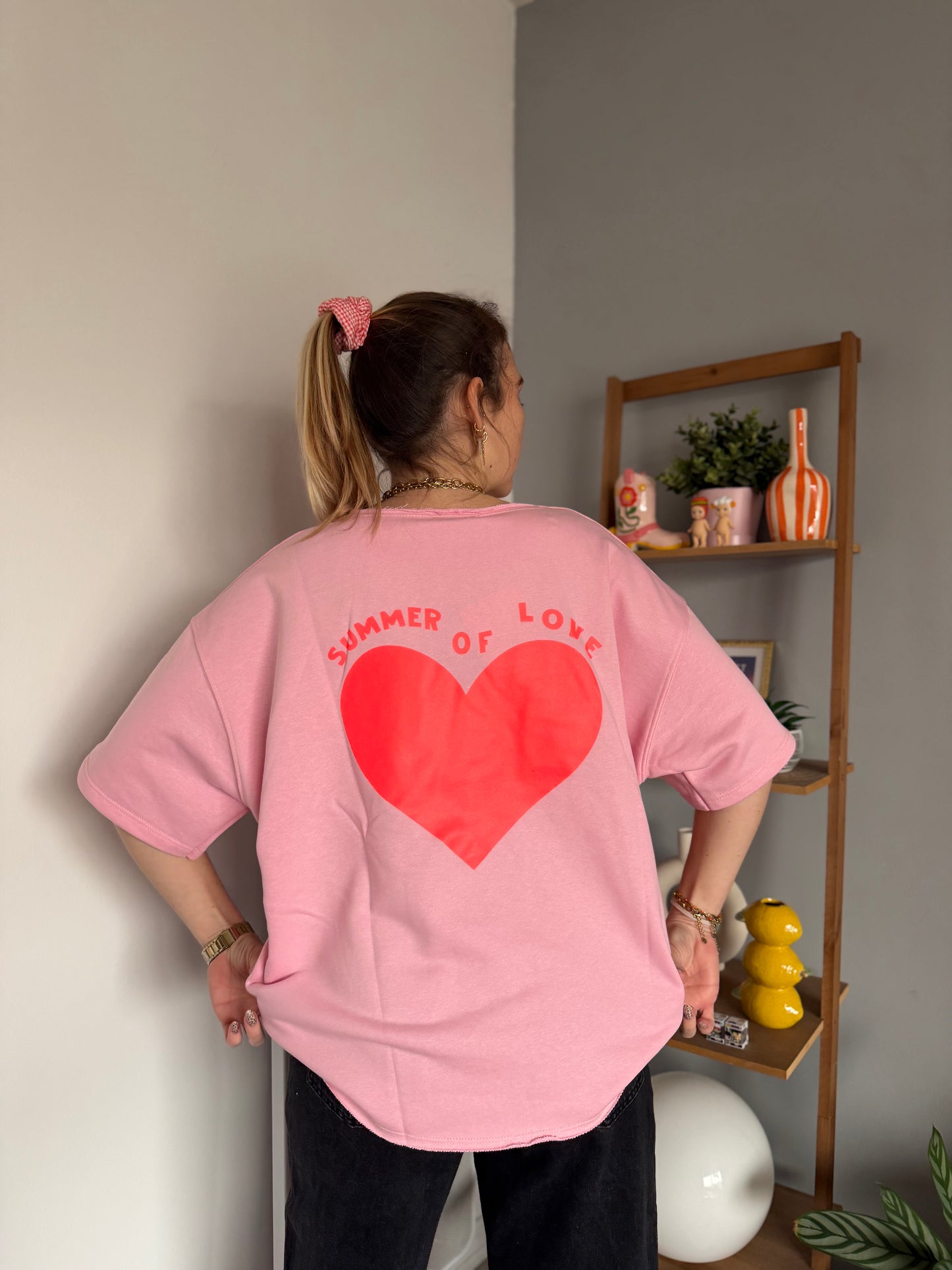 Sweat SUMMER OF LOVE Rose clair