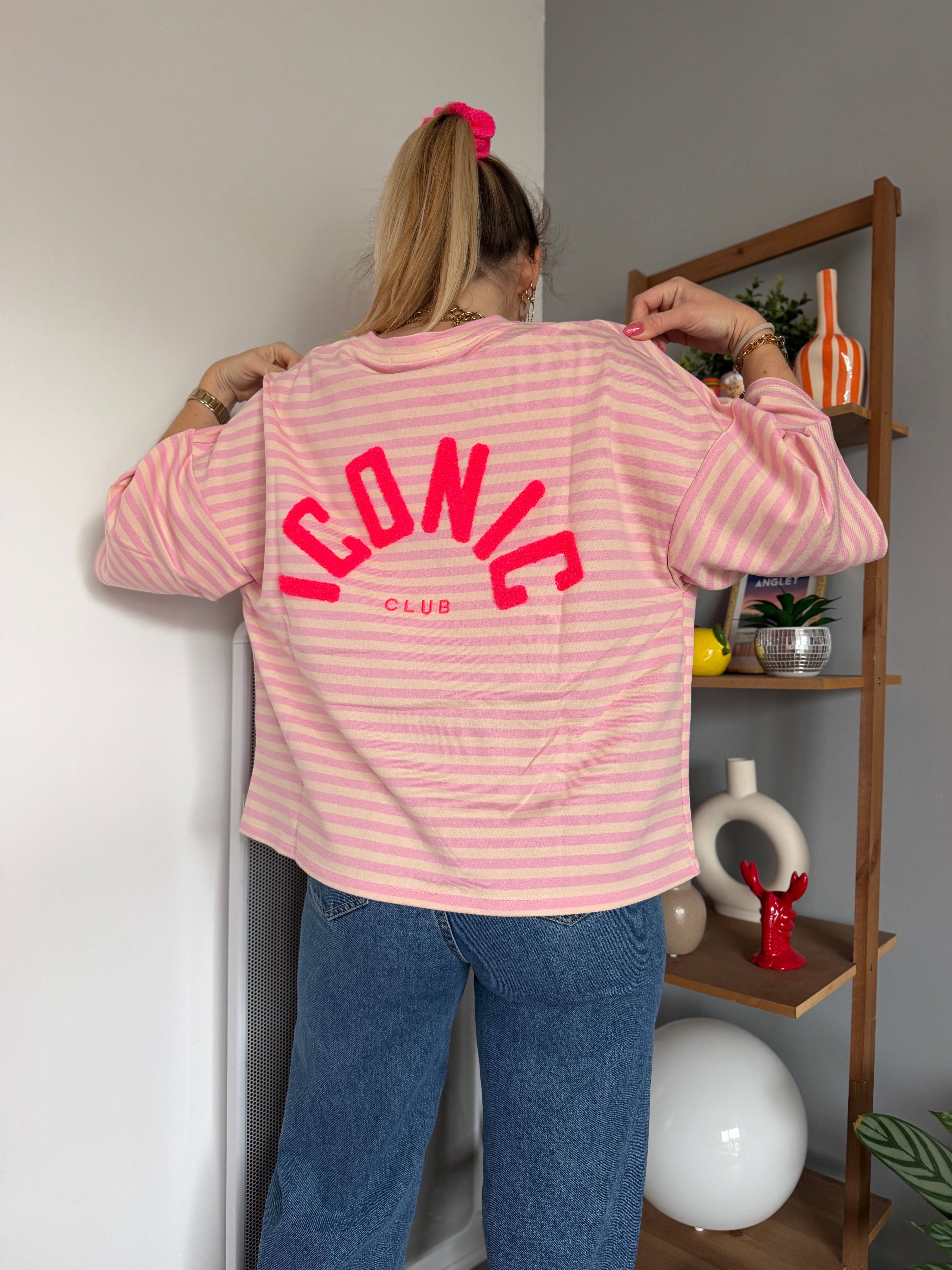 T-shirt marinière ICONIC Rose + Beige