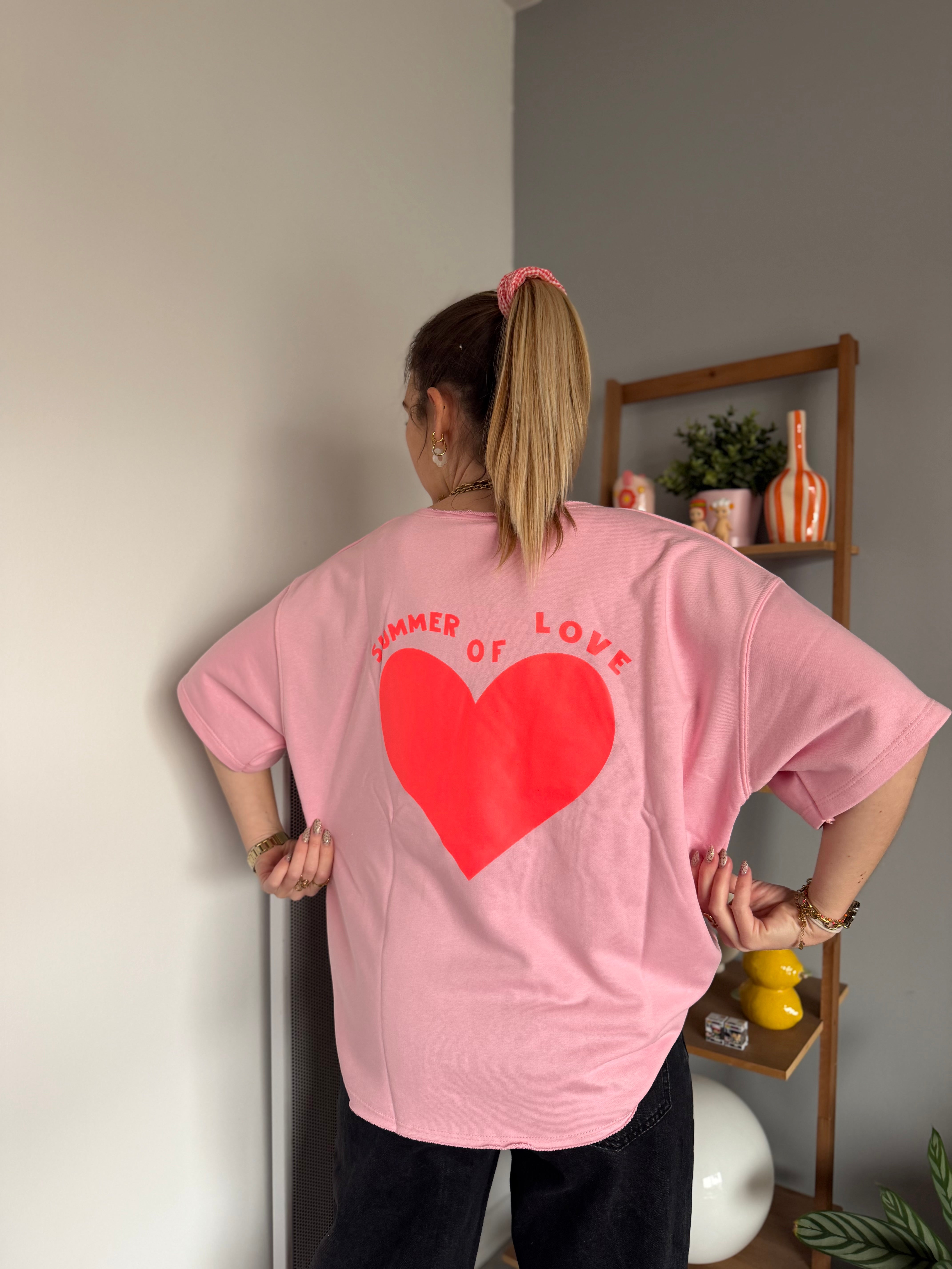 Sweat SUMMER OF LOVE Rose clair