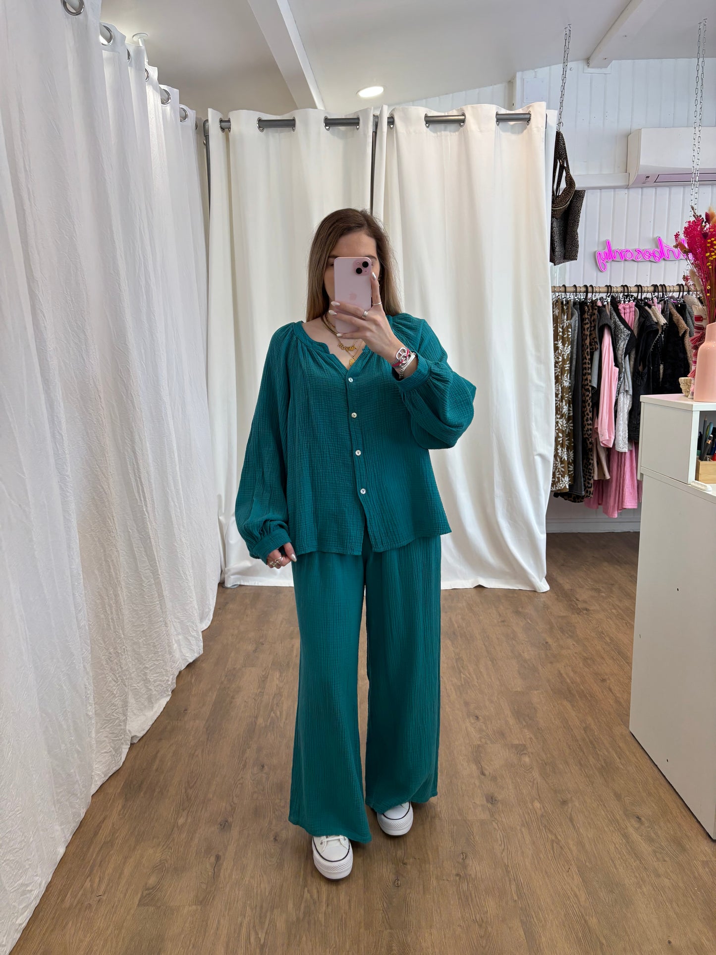 Blouse LYA Bleu canard