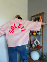 T-shirt marinière SOLEIL Rose + Beige