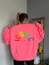 Sweat ICONIC Rose fluo clair + Multicolore