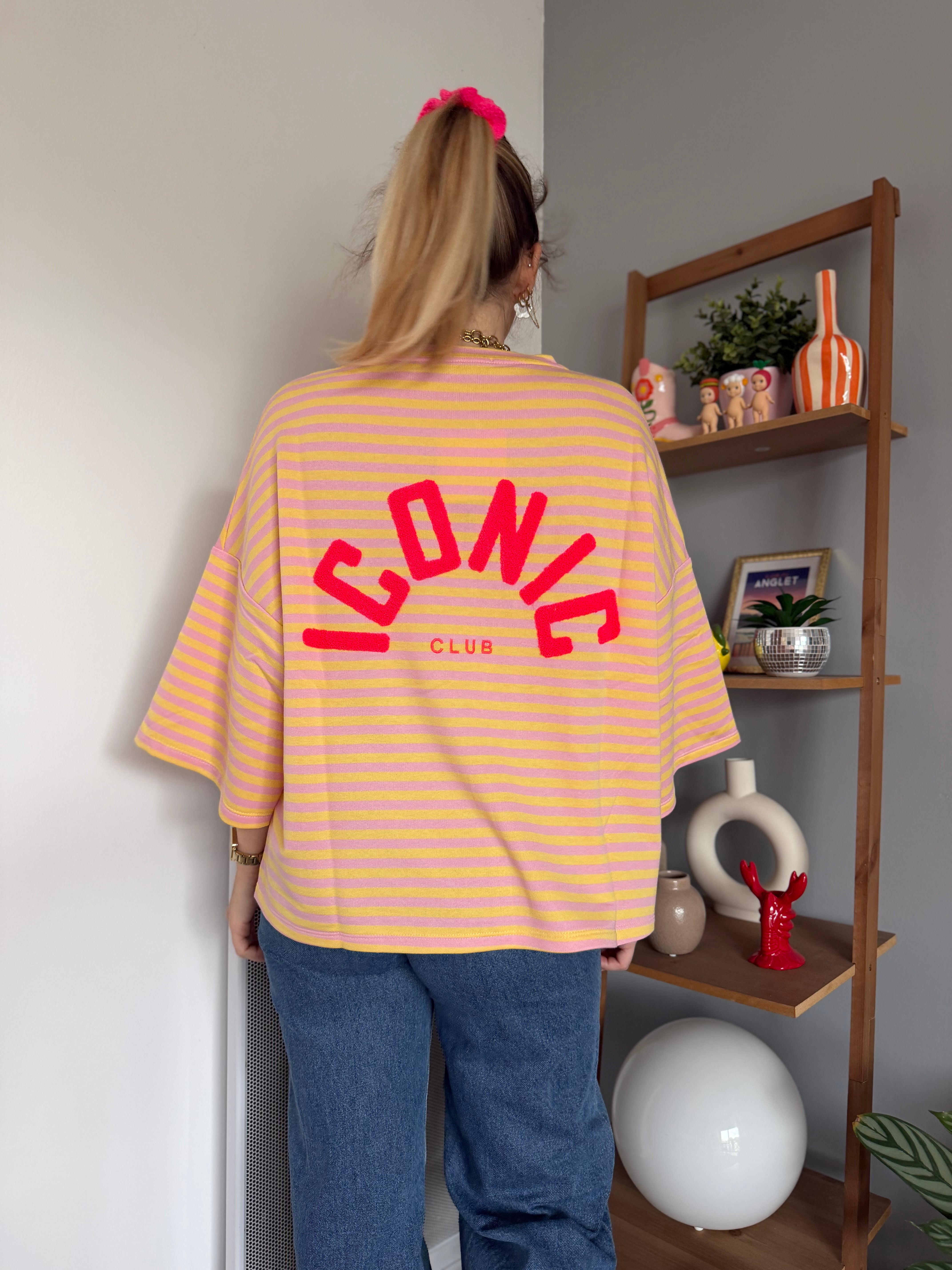 T-shirt marinière ICONIC Jaune + Rose