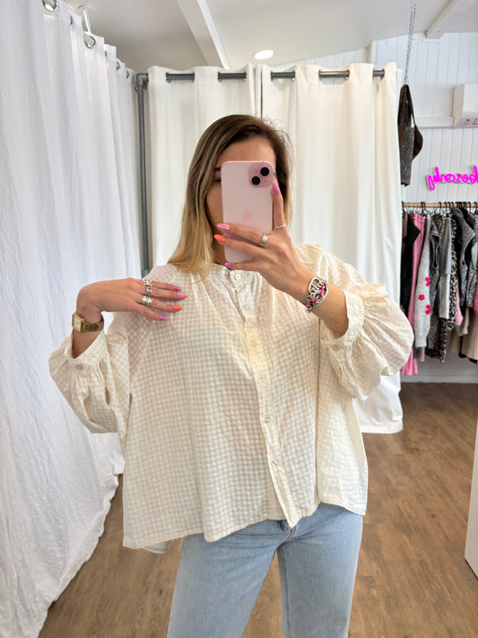 Blouse JOSÉPHINE Vichy Écru
