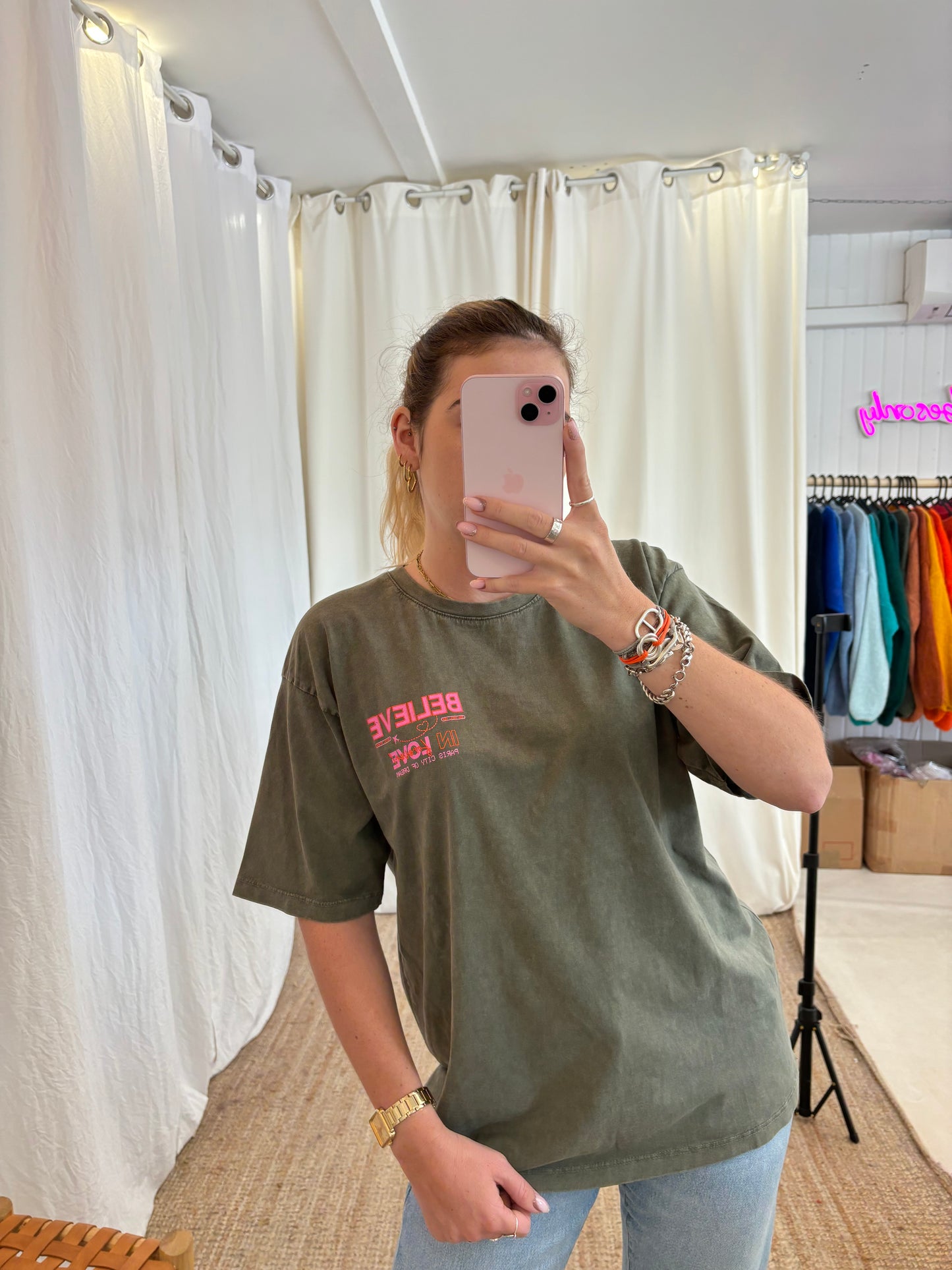 T-shirt BELIEVE IN LOVE Kaki