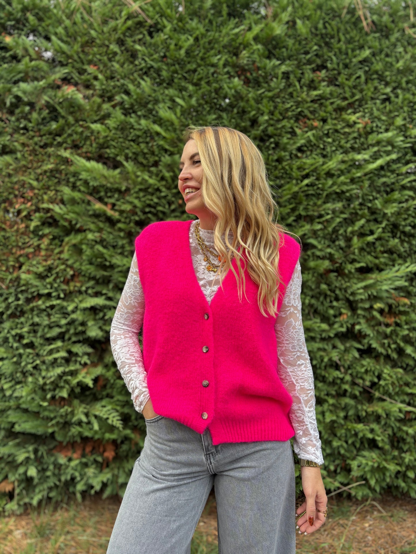 12 - Gilet TOM - Rose fluo