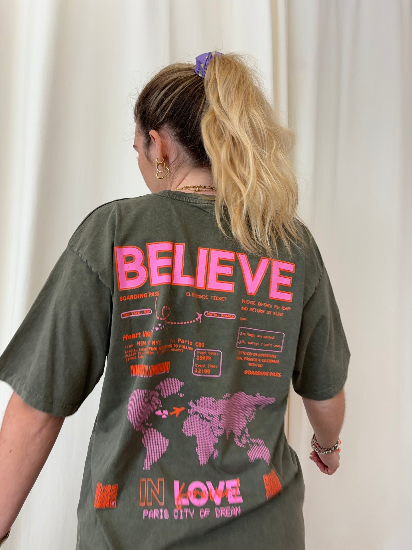 T-shirt BELIEVE IN LOVE Kaki