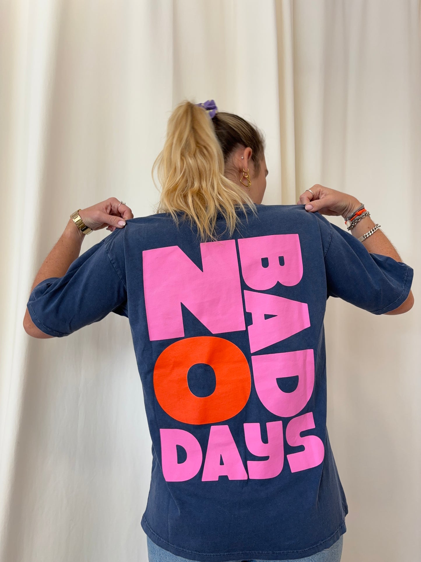 T-shirt NO BAD DAYS Bleu marine