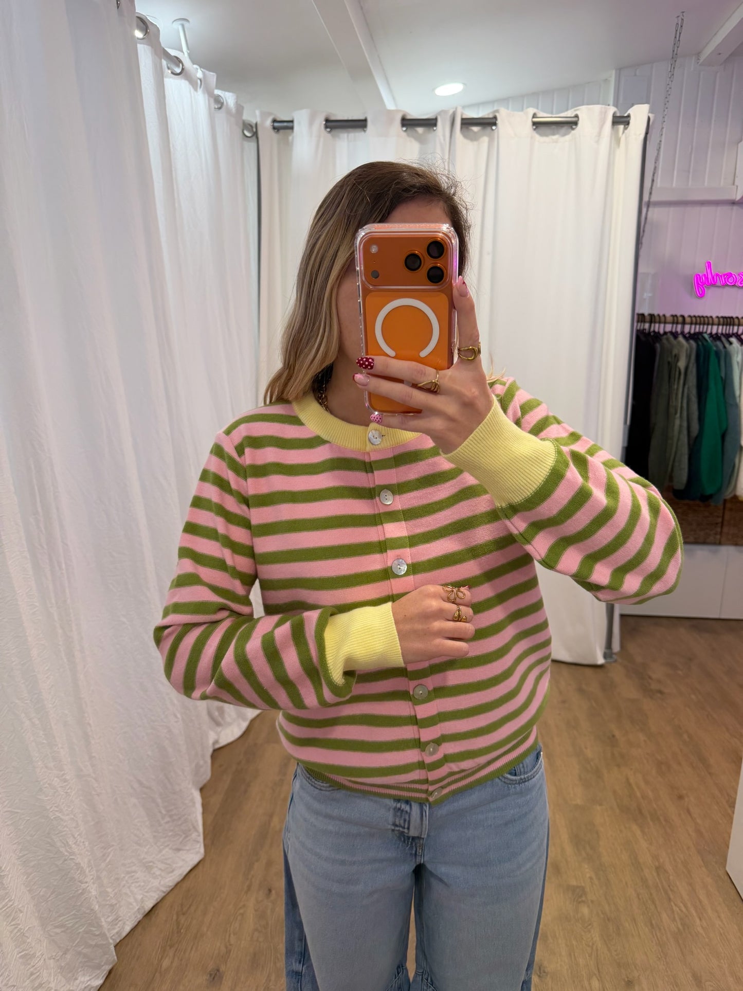 Gilet GIGI Vert/Rose/Jaune