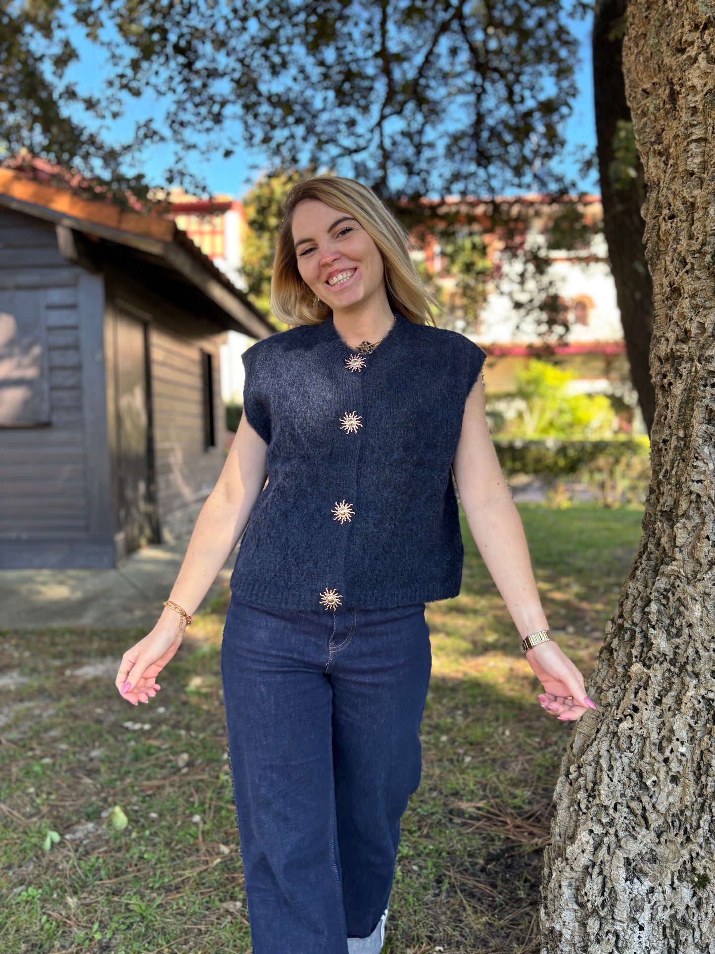 Gilet sans manches SOLEIL Bleu marine