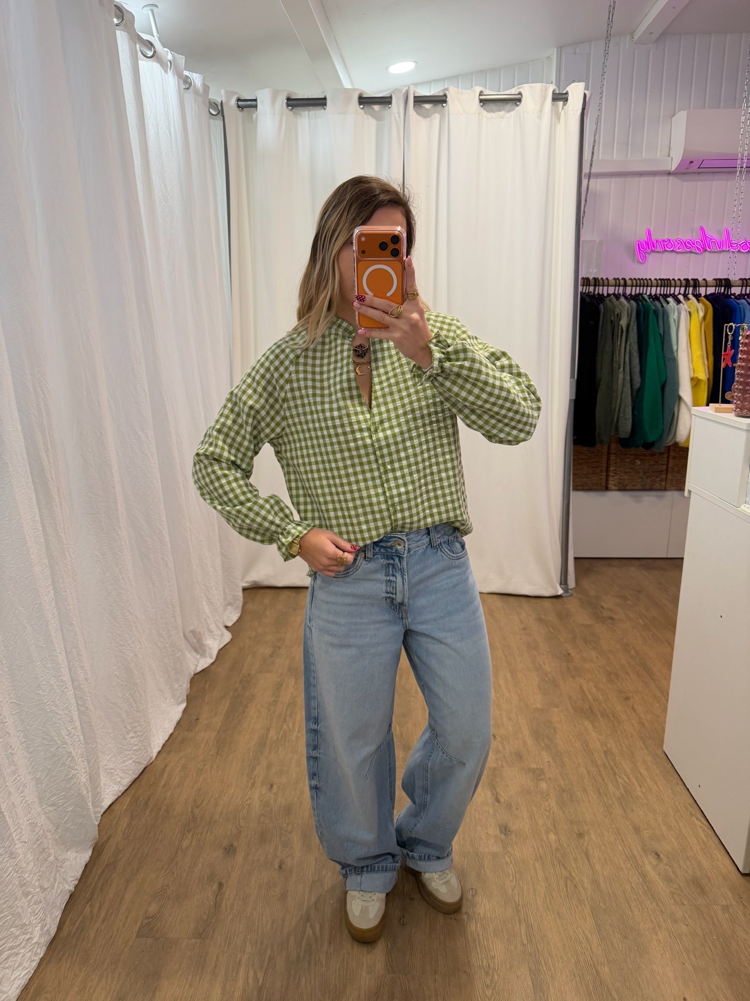 Blouse LENNY vichy vert