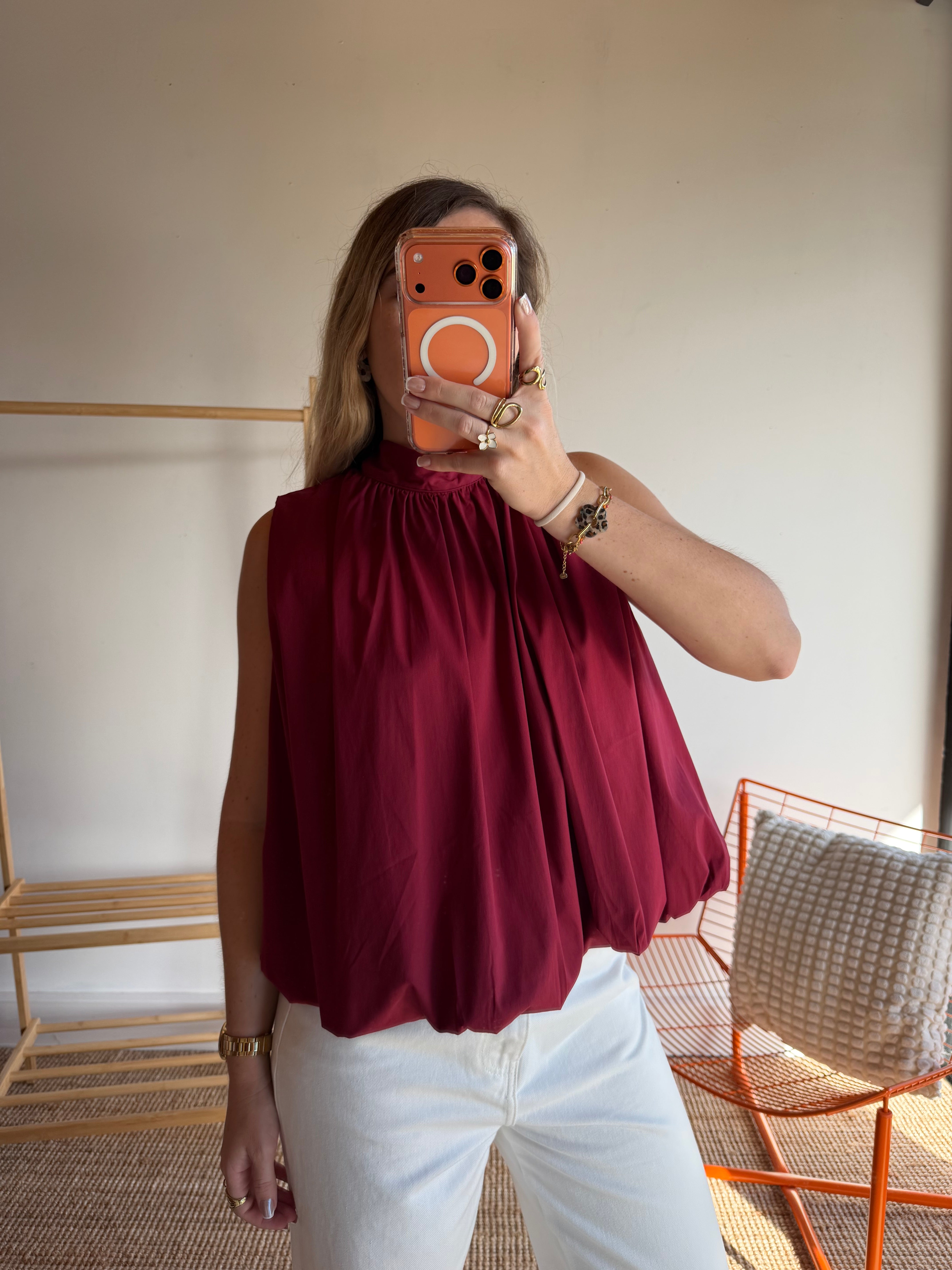 Top CARLA Rouge Bordeaux