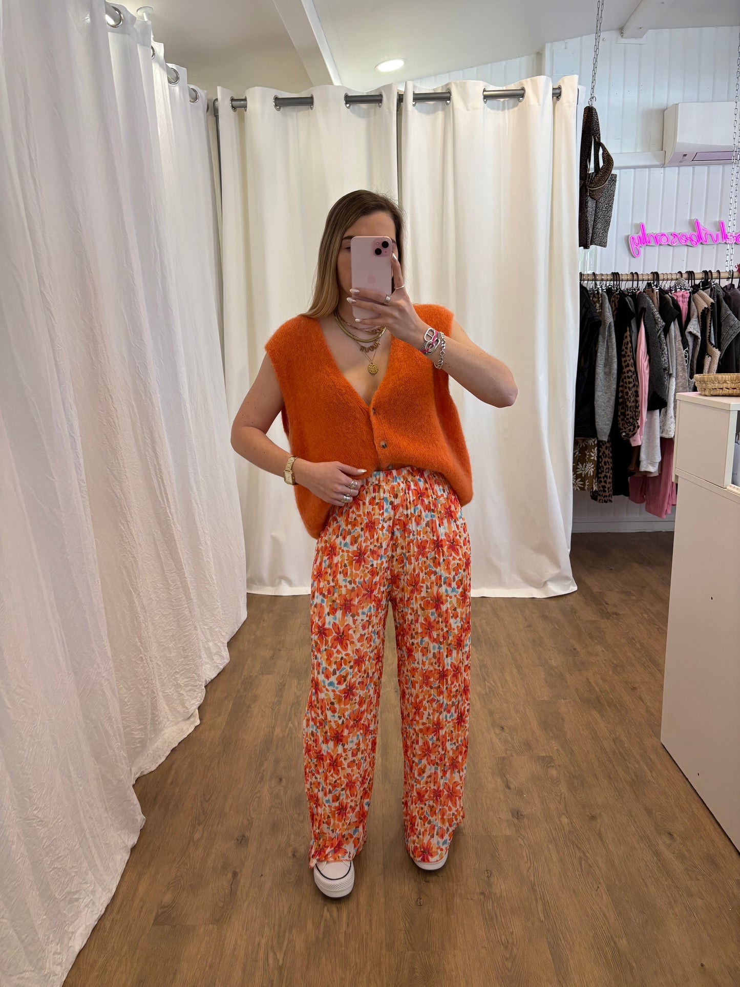 8 - Pantalon plissé BILI Orange
