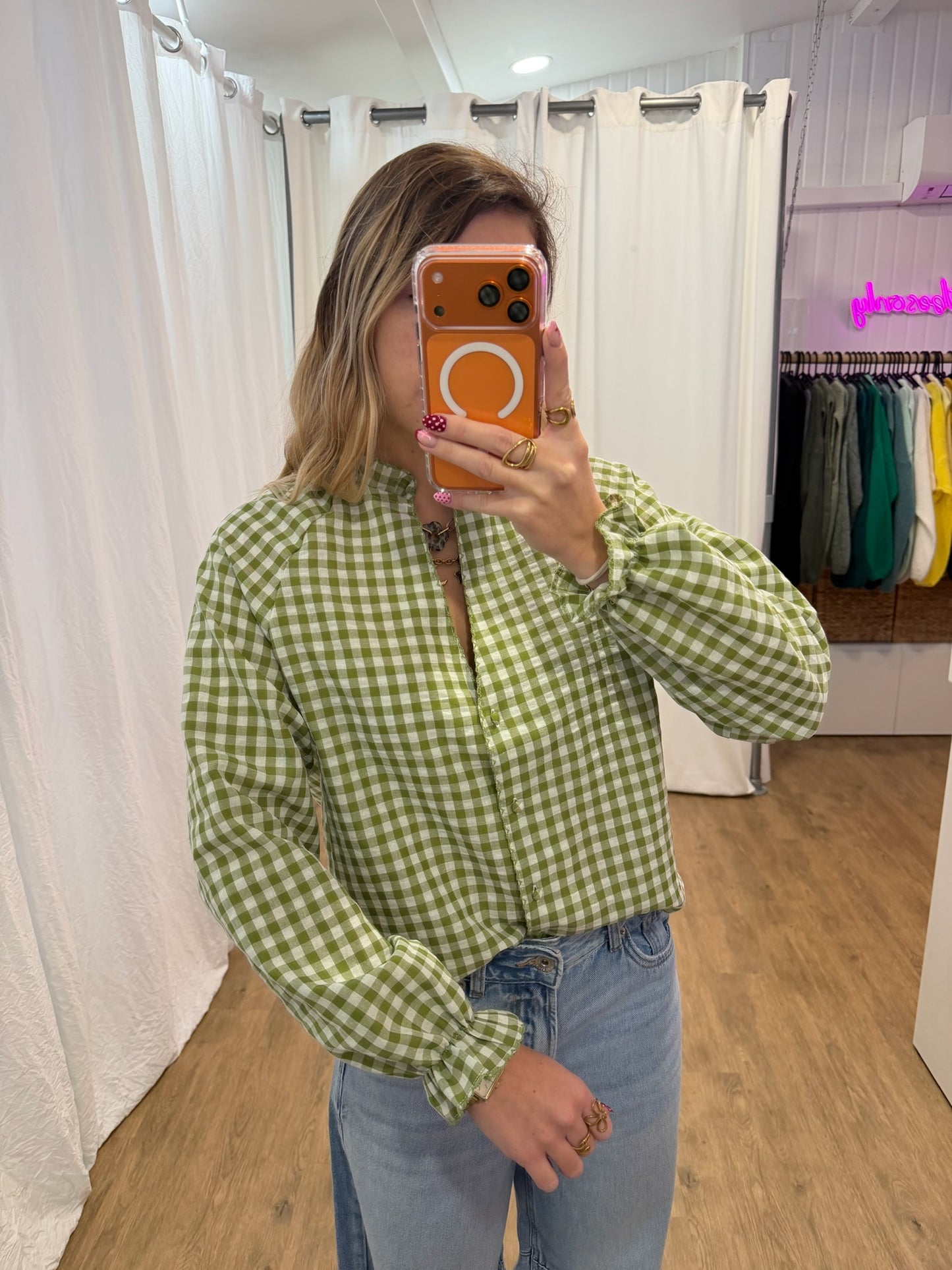 Blouse LENNY vichy vert