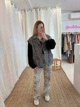 Veste oversize sans manches CAMILLE Gris