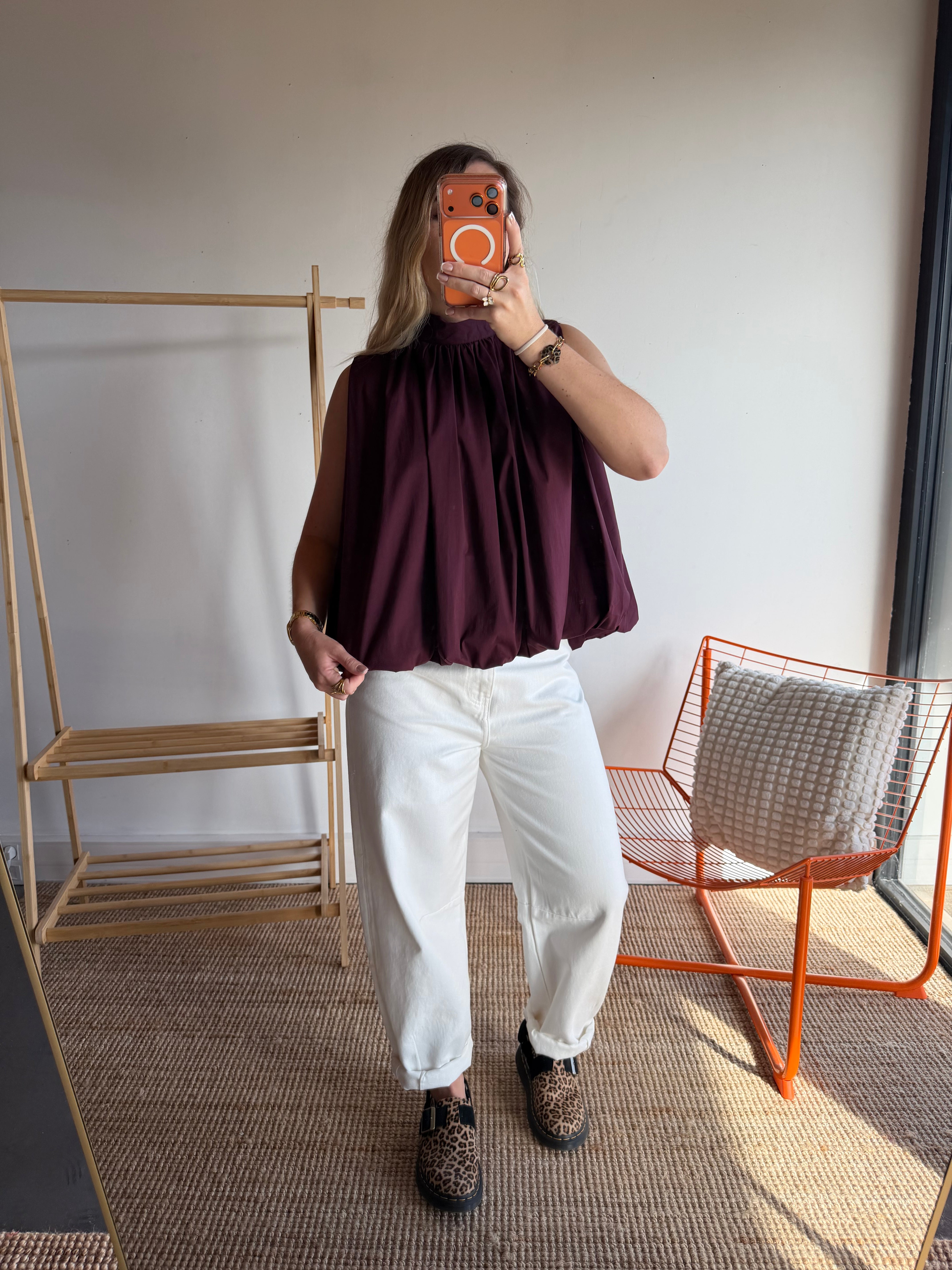 Top CARLA Prune foncé
