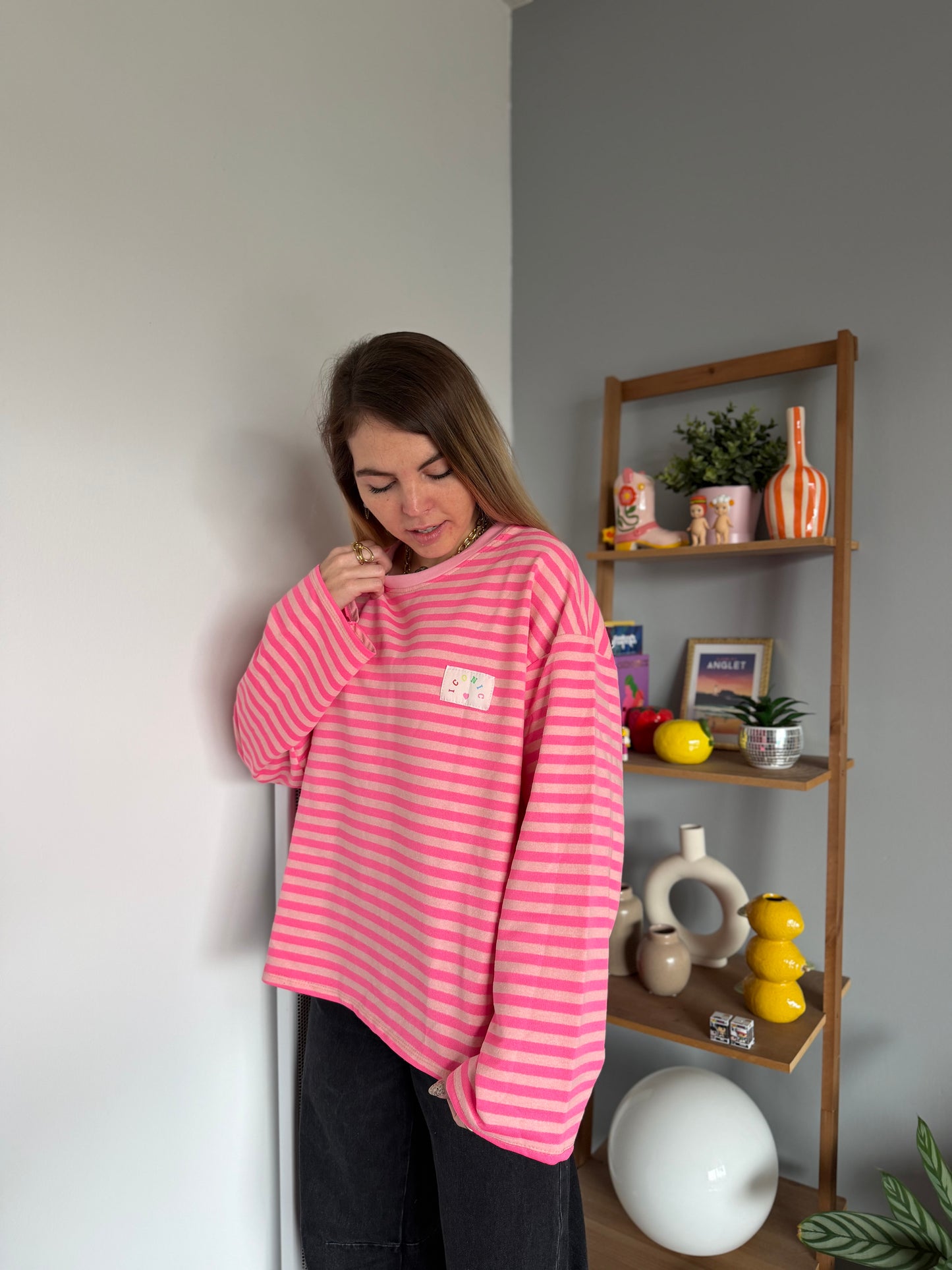 T-shirt marinière ICONIC manches longues Rose