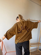 T-shirt marinière ICONIC Moutarde + Chocolat