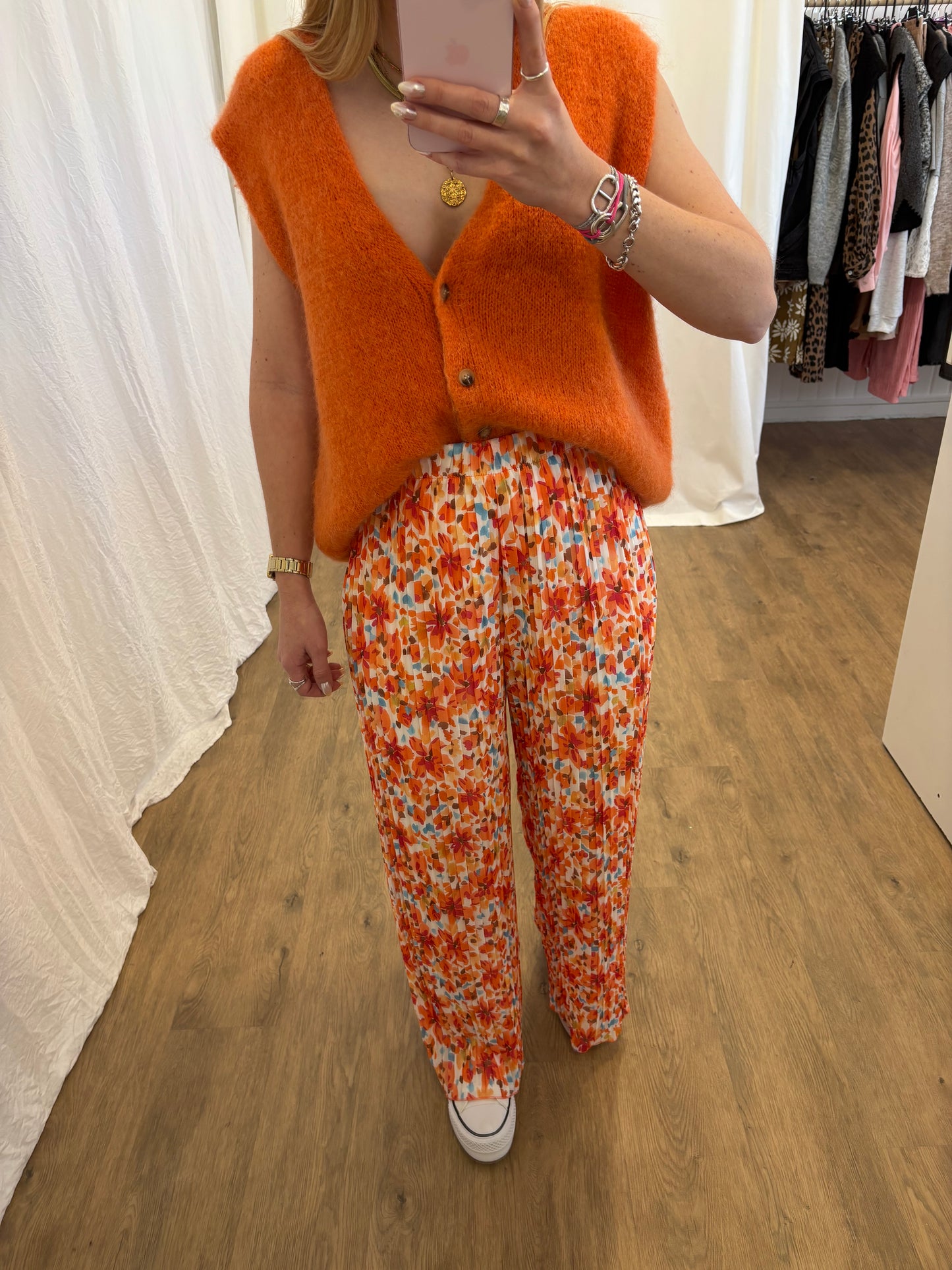 8 - Pantalon plissé BILI Orange